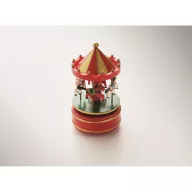   Mini cutie muzicala carusel, Everestus, 2610E17472, 10.5x10.5x19 cm, Lemn, Multicolor