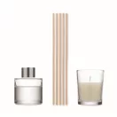 Set difuzor si lumanare vanilie, Everestus, 2610E17942, 5x6.2 cm, Sticla, Bej