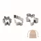 Set 3 forme de prajituri, Everestus, 2610E18900, 12.5x16x2.5 cm, Otel inoxidabil, Bej