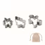 Set 3 forme de prajituri, Everestus, 2610E18900, 12.5x16x2.5 cm, Otel inoxidabil, Bej