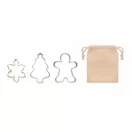 Set 3 forme de prajituri, Everestus, 2610E18900, 12.5x16x2.5 cm, Otel inoxidabil, Bej