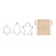   Set 3 forme de prajituri, Everestus, 2610E18900, 12.5x16x2.5 cm, Otel inoxidabil, Bej
