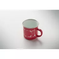   Cana emailata de Craciun, Everestus, 2610E19410, 300 ml, 11.3x8.7 cm, Fier, Rosu