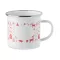 Cana emailata de Craciun, Everestus, 2610E19409, 300 ml, 11.3x8.7 cm, Fier, Alb