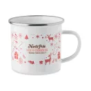 Cana emailata de Craciun, Everestus, 2610E19409, 300 ml, 11.3x8.7 cm, Fier, Alb