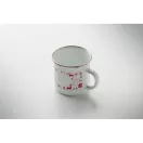 Cana emailata de Craciun, Everestus, 2610E19409, 300 ml, 11.3x8.7 cm, Fier, Alb