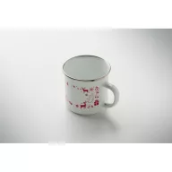   Cana emailata de Craciun, Everestus, 2610E19409, 300 ml, 11.3x8.7 cm, Fier, Alb