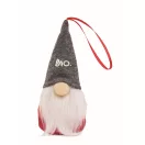 Decoratiune brad in forma de spiridus, Everestus, 2610E17467, 5x13 cm, Poliester, Bumbac, Gri