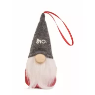   Decoratiune brad in forma de spiridus, Everestus, 2610E17467, 5x13 cm, Poliester, Bumbac, Gri