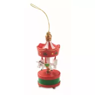   Ornament decorativ de Craciun, Everestus, 2610E17474, 3.3x8 cm, Lemn, Rosu