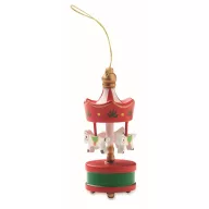   Ornament decorativ de Craciun, Everestus, 2610E17474, 3.3x8 cm, Lemn, Rosu