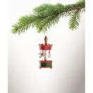 Ornament decorativ de Craciun, Everestus, 2610E17474, 3.3x8 cm, Lemn, Rosu