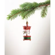   Ornament decorativ de Craciun, Everestus, 2610E17474, 3.3x8 cm, Lemn, Rosu
