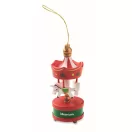 Ornament decorativ de Craciun, Everestus, 2610E17474, 3.3x8 cm, Lemn, Rosu