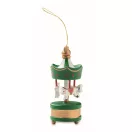 Ornament decorativ de Craciun, Everestus, 2610E17475, 3.3x8 cm, Lemn, Verde