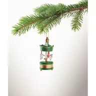   Ornament decorativ de Craciun, Everestus, 2610E17475, 3.3x8 cm, Lemn, Verde