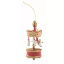 Ornament decorativ de Craciun, Everestus, 2610E17473, 3.3x8 cm, Lemn, Auriu
