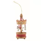 Ornament decorativ de Craciun, Everestus, 2610E17473, 3.3x8 cm, Lemn, Auriu