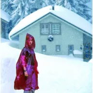 Impermeabil cu gluga in husa, polietilena, red