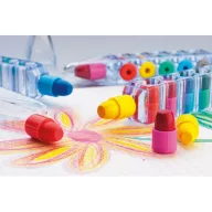 Set de 6 creioane cerate, Plastic, transparent