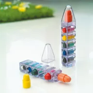 Set de 6 creioane cerate, Plastic, transparent