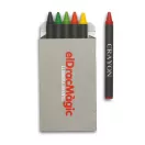 Set de 6 creioane cerate, Carton, multicolor