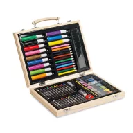   Set de desenat pentru artisti, 66 piese, Everestus, PA01, lemn, natur