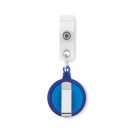 Suport ecuson cu clema metalica, Ø 3.2x0.8x4.2 cm, Everestus, 20SEP1509, Plastic, Albastru