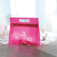Borseta transparenta din PVC, fuchsia