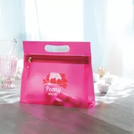 Borseta transparenta din PVC, fuchsia