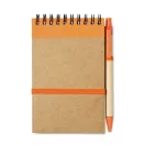 Bloc notes reciclat si pix, hartie, orange
