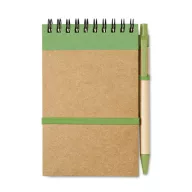 Bloc notes reciclat si pix, Paper, lime