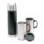 Set termos 500 ml cu 2 cani de 220 ml, otel inoxidabil, otel inoxidabil, Everestus, TE1, negru