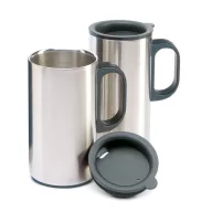   Set termos 500 ml cu 2 cani de 220 ml, otel inoxidabil, otel inoxidabil, Everestus, TE1, negru