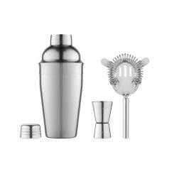   Set coctail cu shaker 500 ml, Everestus, 20IAN2575, Argintiu lucios, Metal