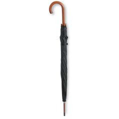   Umbrela 23 inch, maner curbat din lemn, Everestus, 20IAN806, Negru, Poliester