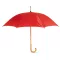 Umbrela 23 inch, maner curbat din lemn, Everestus, 20IAN813, Rosu, Poliester