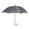 Umbrela 23 inch, maner curbat din lemn, Everestus, 20IAN810, Gri, Poliester