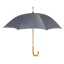 Umbrela 23 inch, maner curbat din lemn, Everestus, 20IAN810, Gri, Poliester