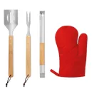 Sort, ustensile si manusa Barbeque, poliester, Everestus, UG6, negru