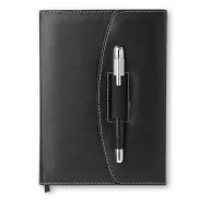   Agenda pentru notite A5, pix metalic inclus, Everestus, CA1, poliuretan, negru