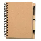 Bloc notes reciclabil si pix, Paper, beige