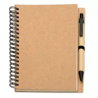 Bloc notes reciclabil si pix, Paper, beige