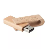   Memorie usb, Everestus, 2610E19399, 16 GB, USB-A, 6.4x1.9x1.3 cm, Bambus, Natur