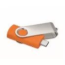 Memorie usb, 16 GB, USB-C, 2502E16428, Everestus, 5.7 x 1.9 x 1 cm, ABS, Portocaliu