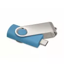 Memorie usb, 16 GB, USB-C, 2502E16429, Everestus, 5.7 x 1.9 x 1 cm, ABS, Albastru turcoaz