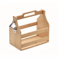   Ladita pentru 6 sticle de bere, 2401E15596, Everestus, 25.5x13x20.5 cm, Bambus, Natur