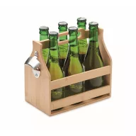   Ladita pentru 6 sticle de bere, 2401E15596, Everestus, 25.5x13x20.5 cm, Bambus, Natur
