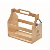   Ladita pentru 6 sticle de bere, 2401E15596, Everestus, 25.5x13x20.5 cm, Bambus, Natur