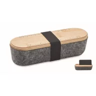   Penar pentru creioane cu suport de telefon, 2401E15572, Everestus, 18x5x4.8 cm, Bambus, Natur